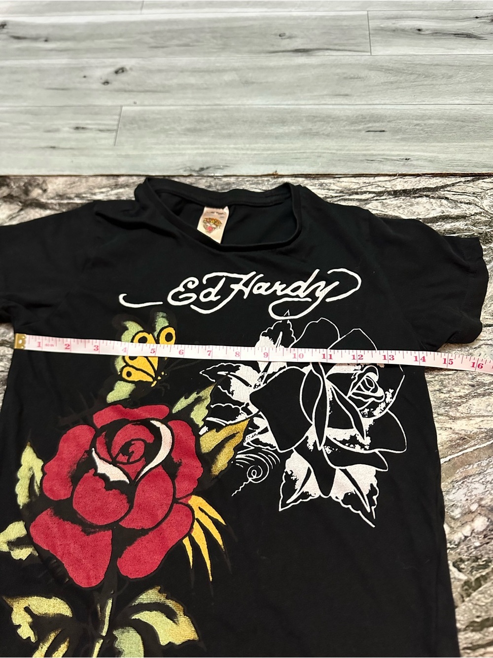 Ed Hardy Black Kids Tee with Multicolor Tiger Head Size 7 - Picture 5 of 7